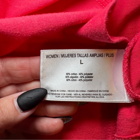 Energie Vibrant Red‎ Long Sleeve Tee Women’s Size Large - Picture 12 of 14